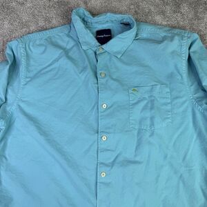 Tommy Bahama Shirt Men’s XL Blue Silk Blend Button Down Casual Preppy